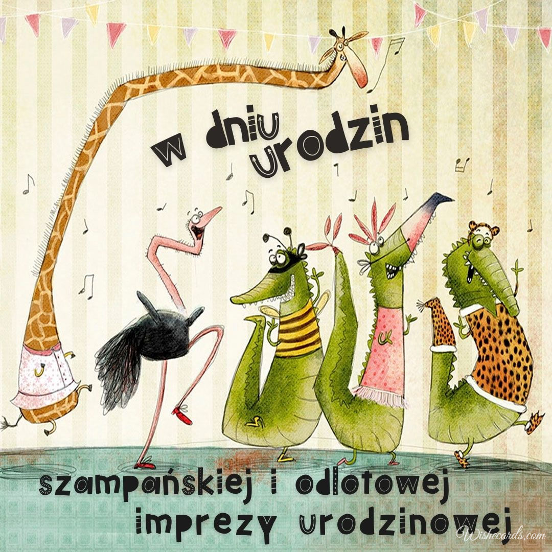 Funny Birthday Card in Polish