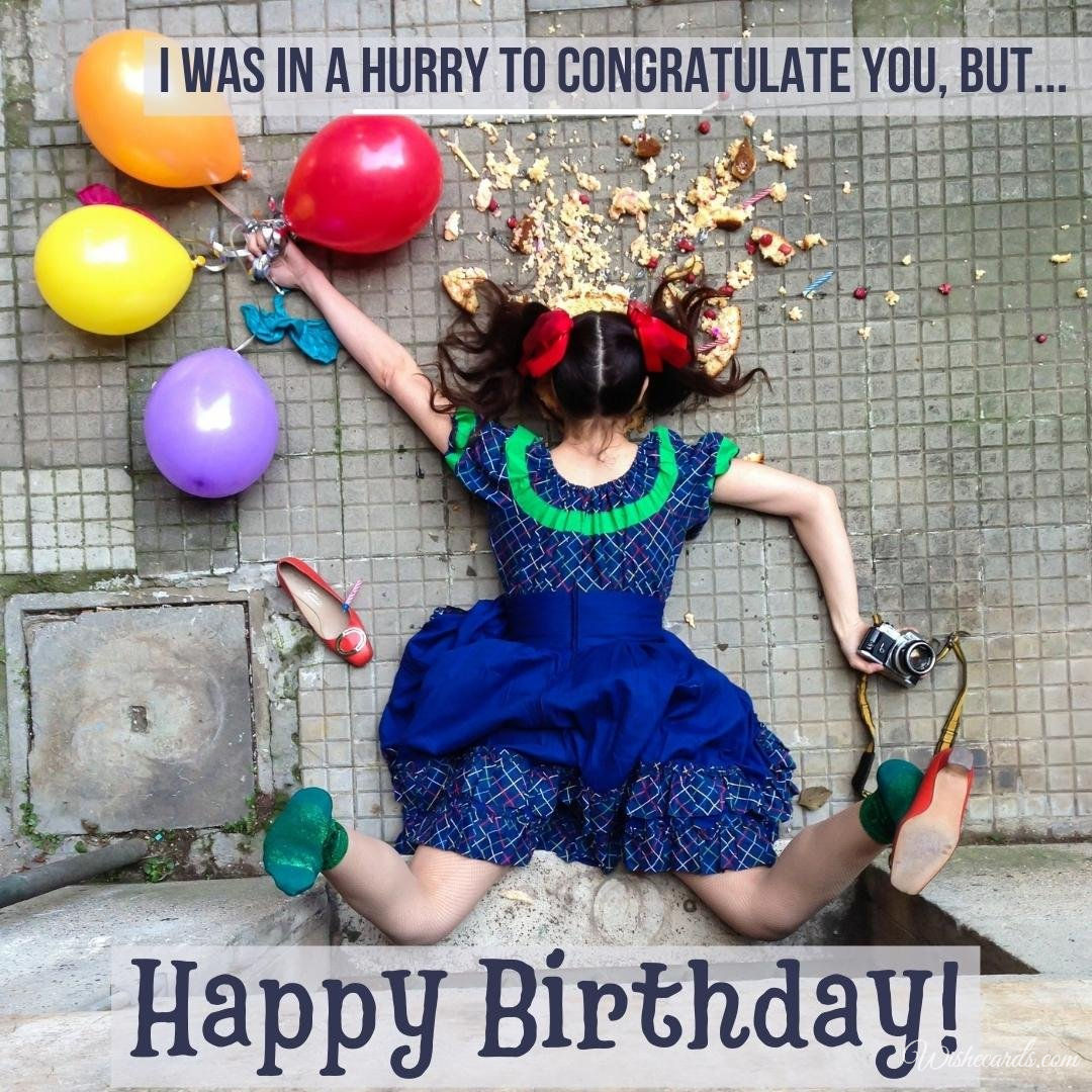 Funny Birthday Ecard with Balloons