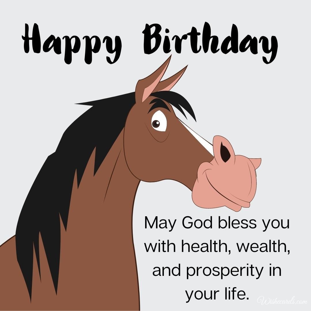 Funny Birthday Ecard with Horse