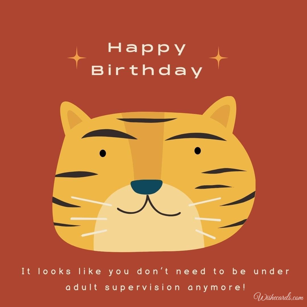 Funny Birthday Ecard with Lion