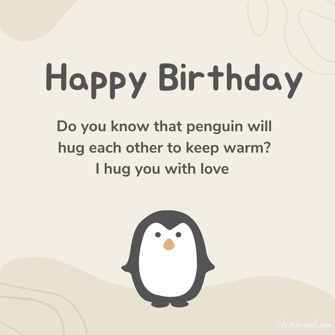 Funny Birthday Ecard With Penguin