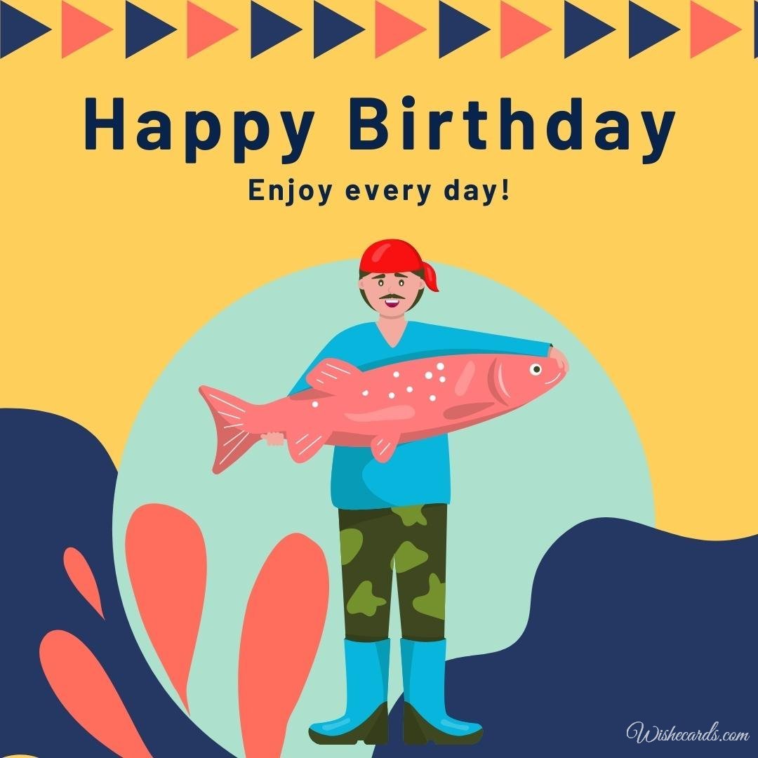 Funny Fishing Birthday Card