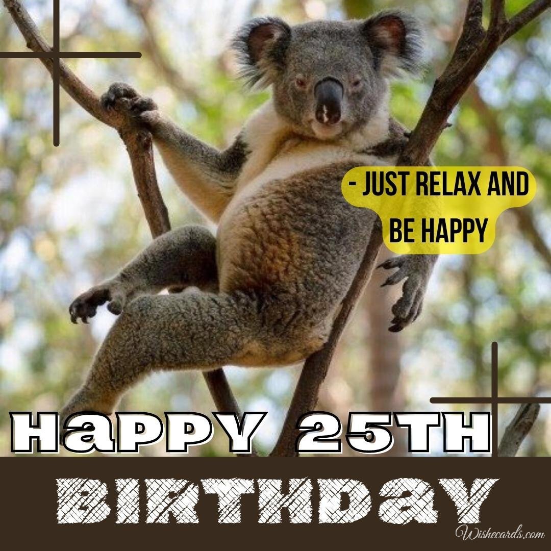 Funny Happy 25th Birthday Wish Ecard