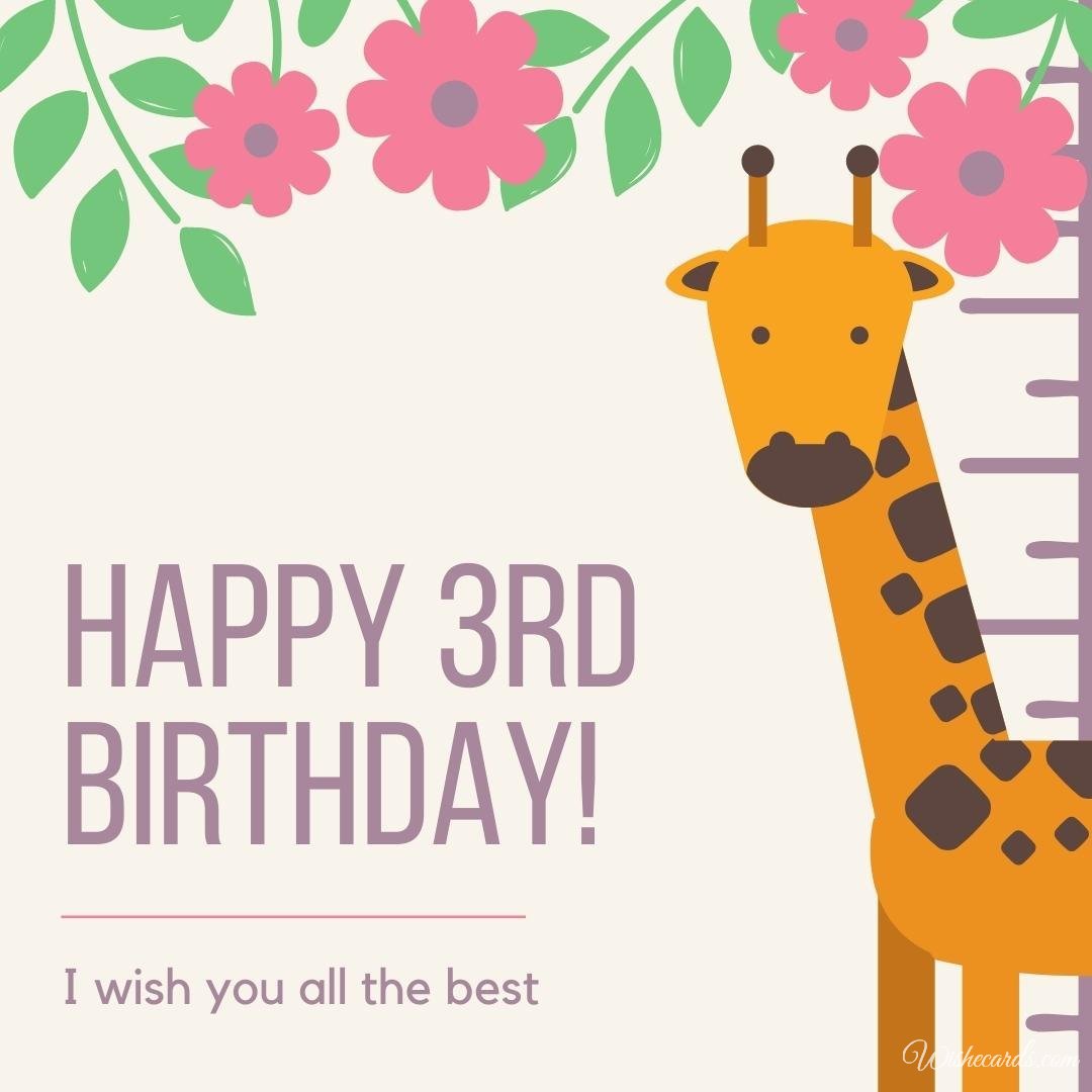 Funny Happy 3rd Birthday Wish Ecard