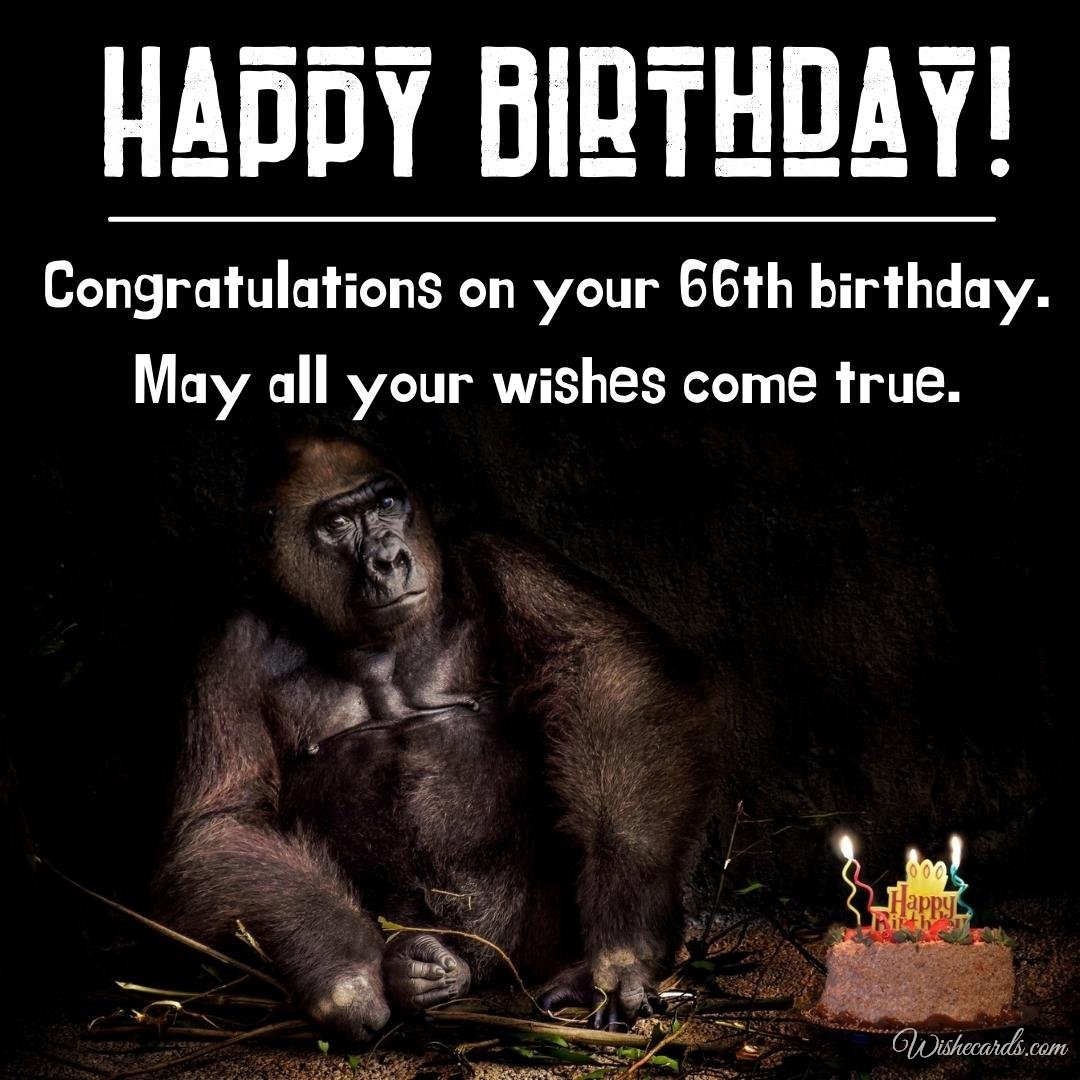 Funny Happy 66th Birthday Wish Ecard