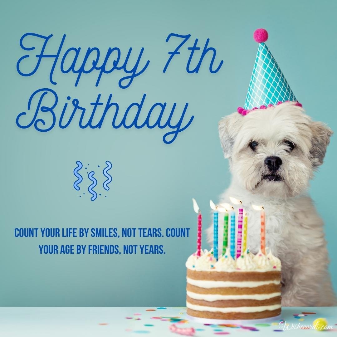Funny Happy 7th Birthday Wish Ecard