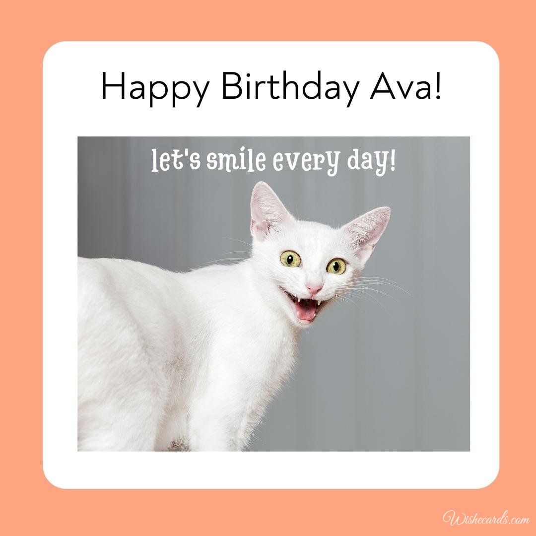 Funny Happy Birthday Ecard for Ava