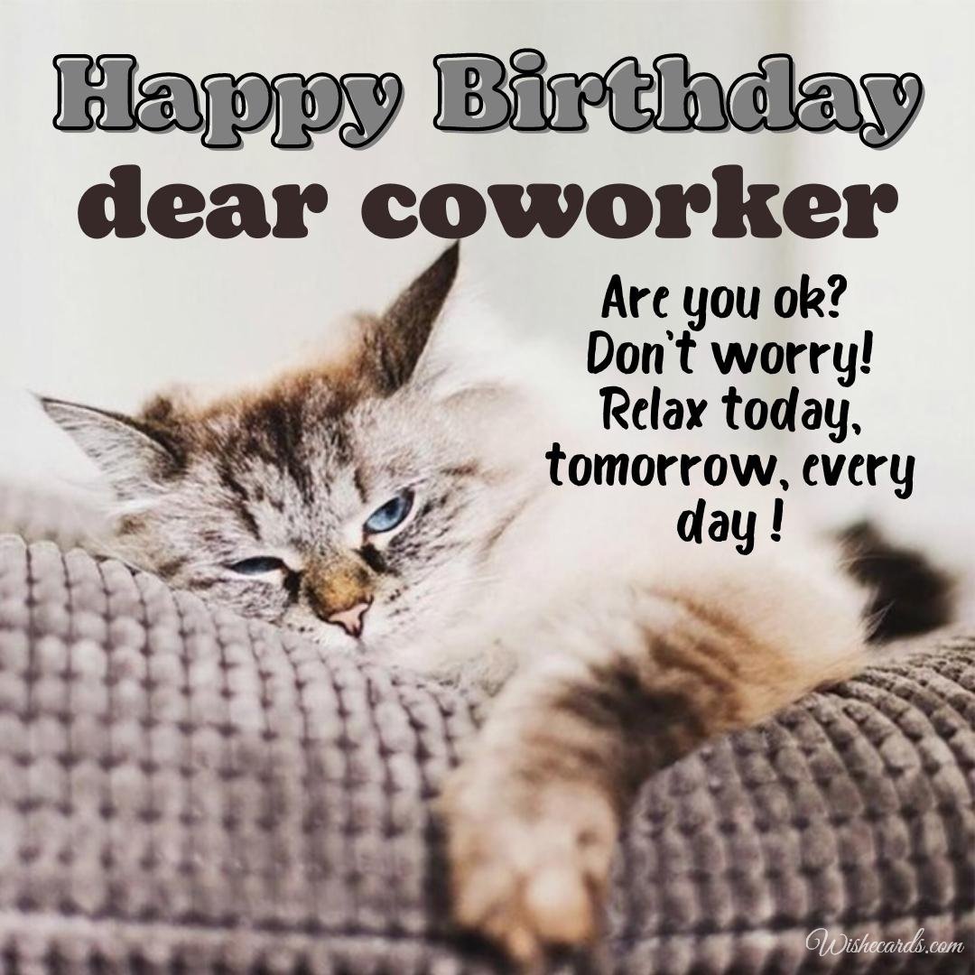 Funny Happy Birthday Ecard for Coworker