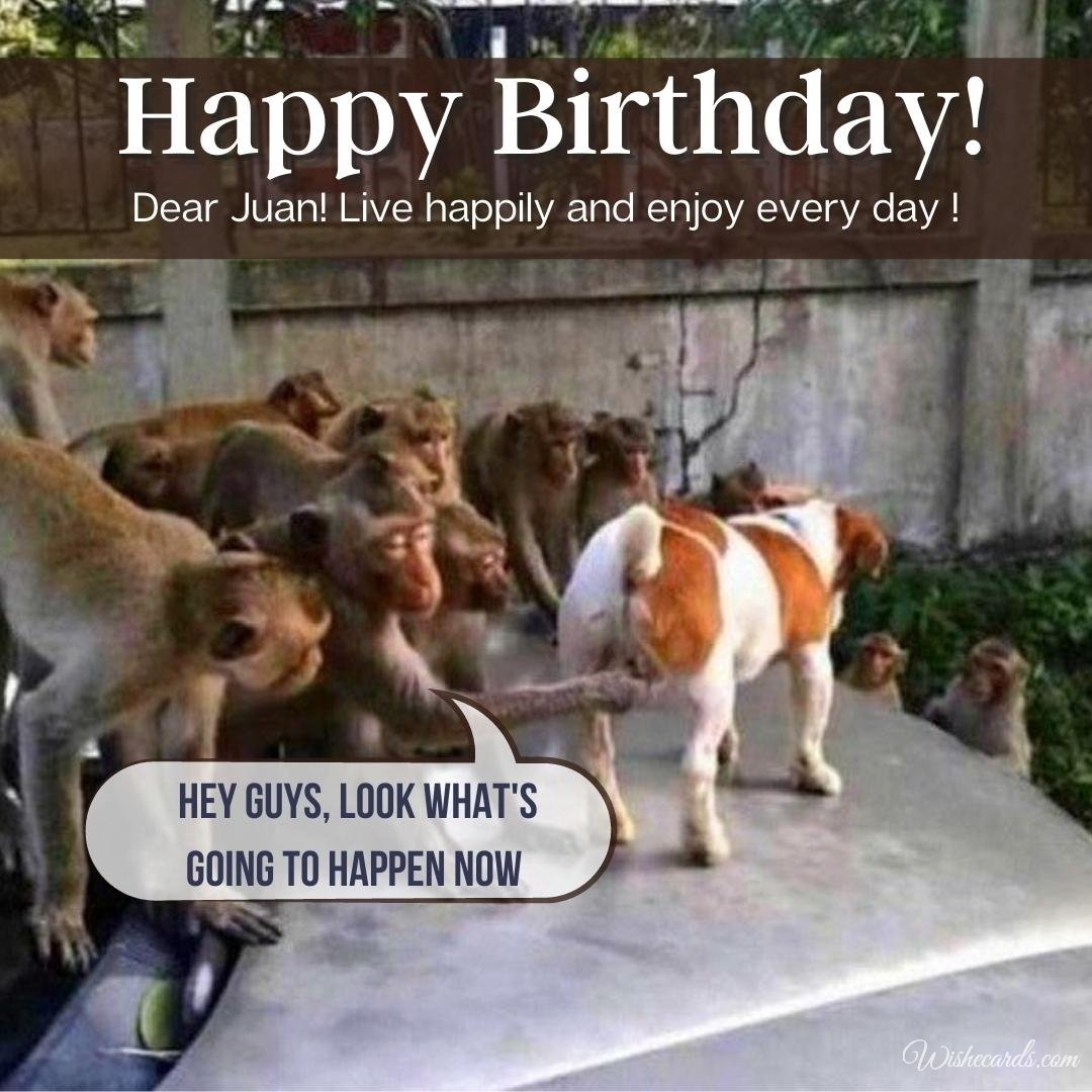 Funny Happy Birthday Ecard for Juan