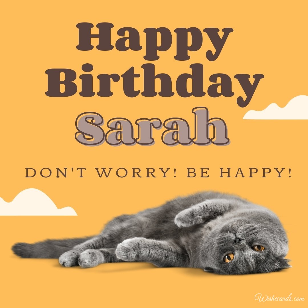 Funny Happy Birthday Ecard For Sarah
