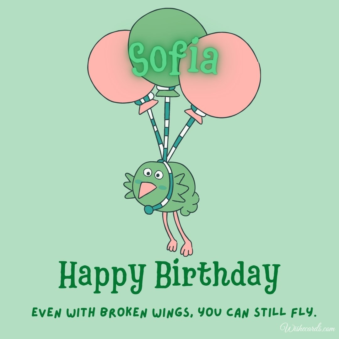 Funny Happy Birthday Ecard For Sofia