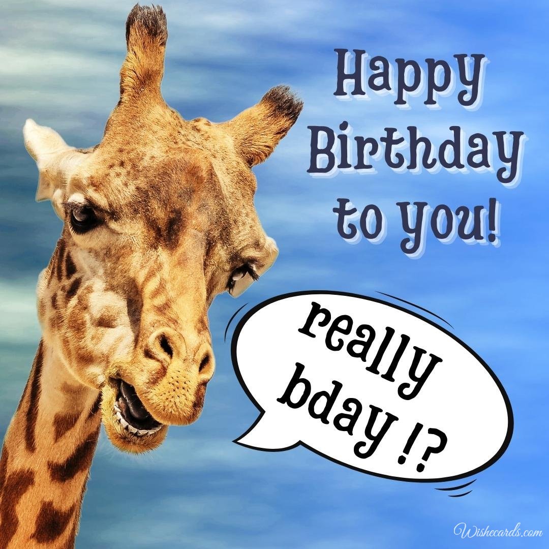 Funny Happy Birthday Ecard with Giraffe