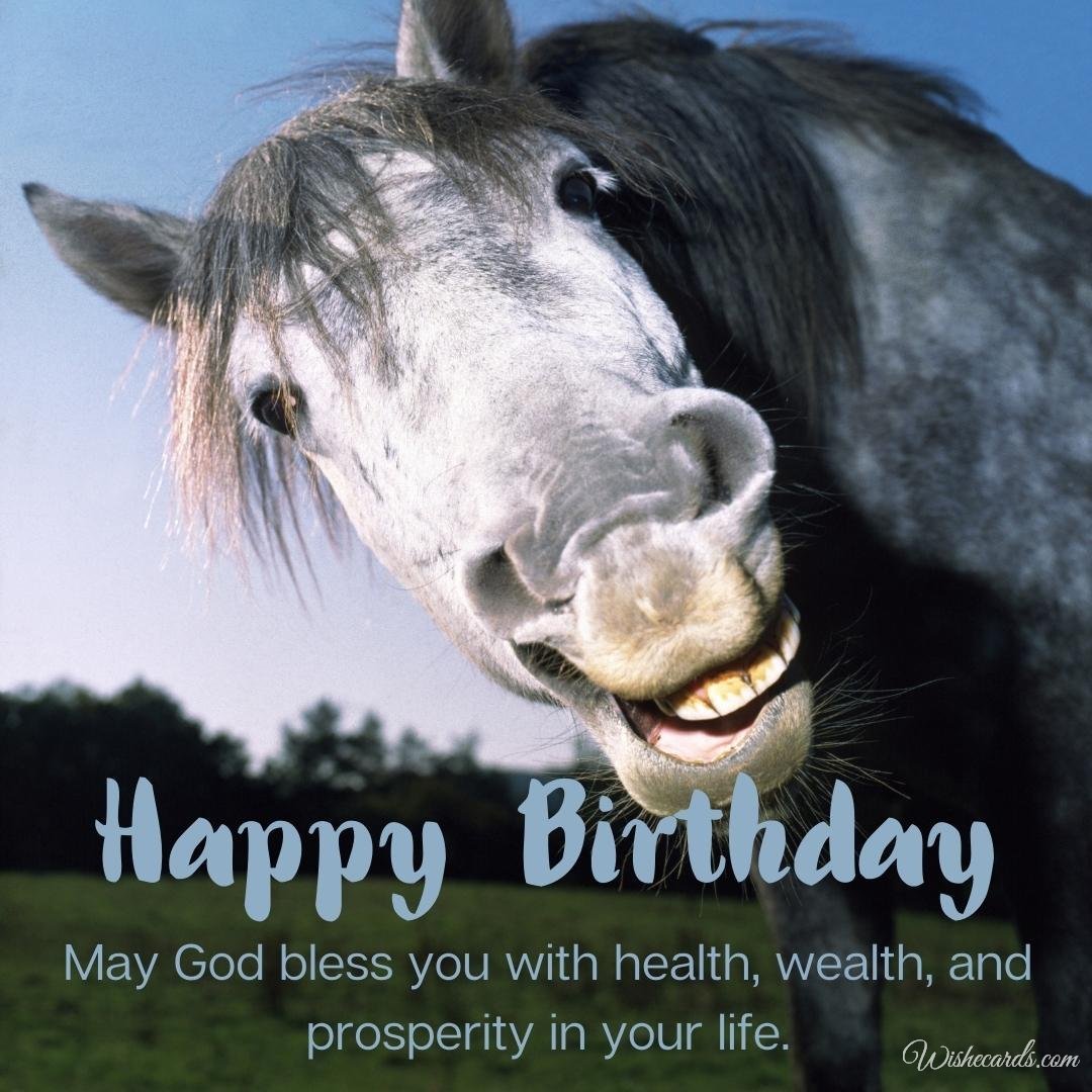 Funny Happy Birthday Ecard With Horse