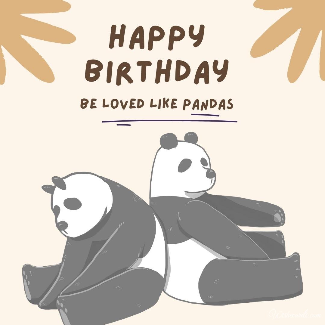 Funny Happy Birthday Ecard with Pandas