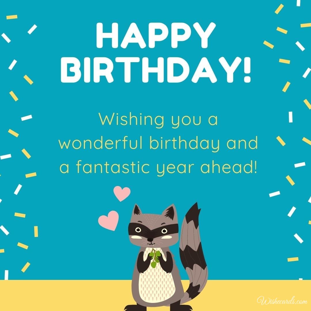 Funny Happy Birthday Ecard with Raccoon