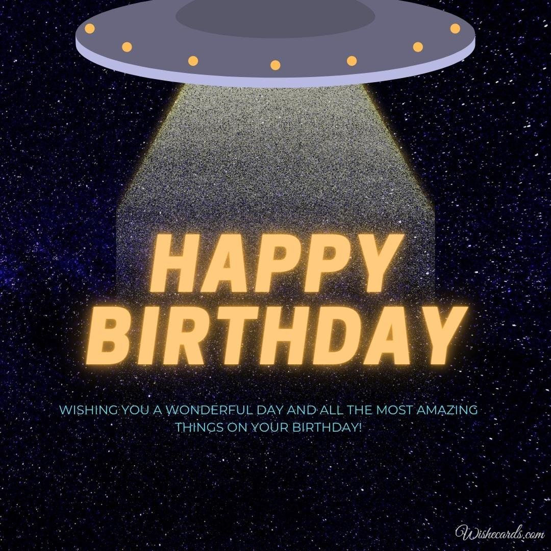 Space Happy Birthday Cards With Good Wishes