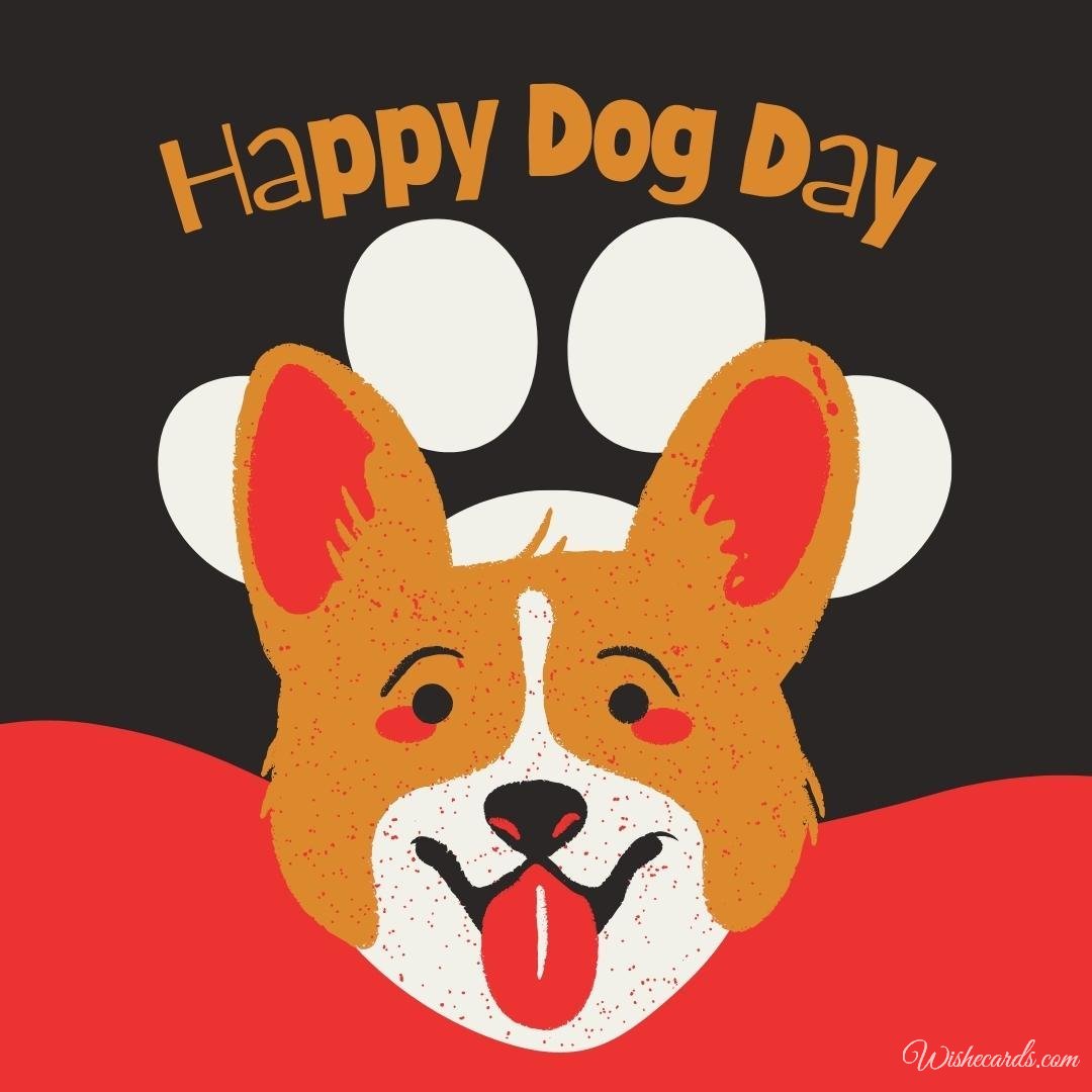 Funny National Dog Day Ecard With Text