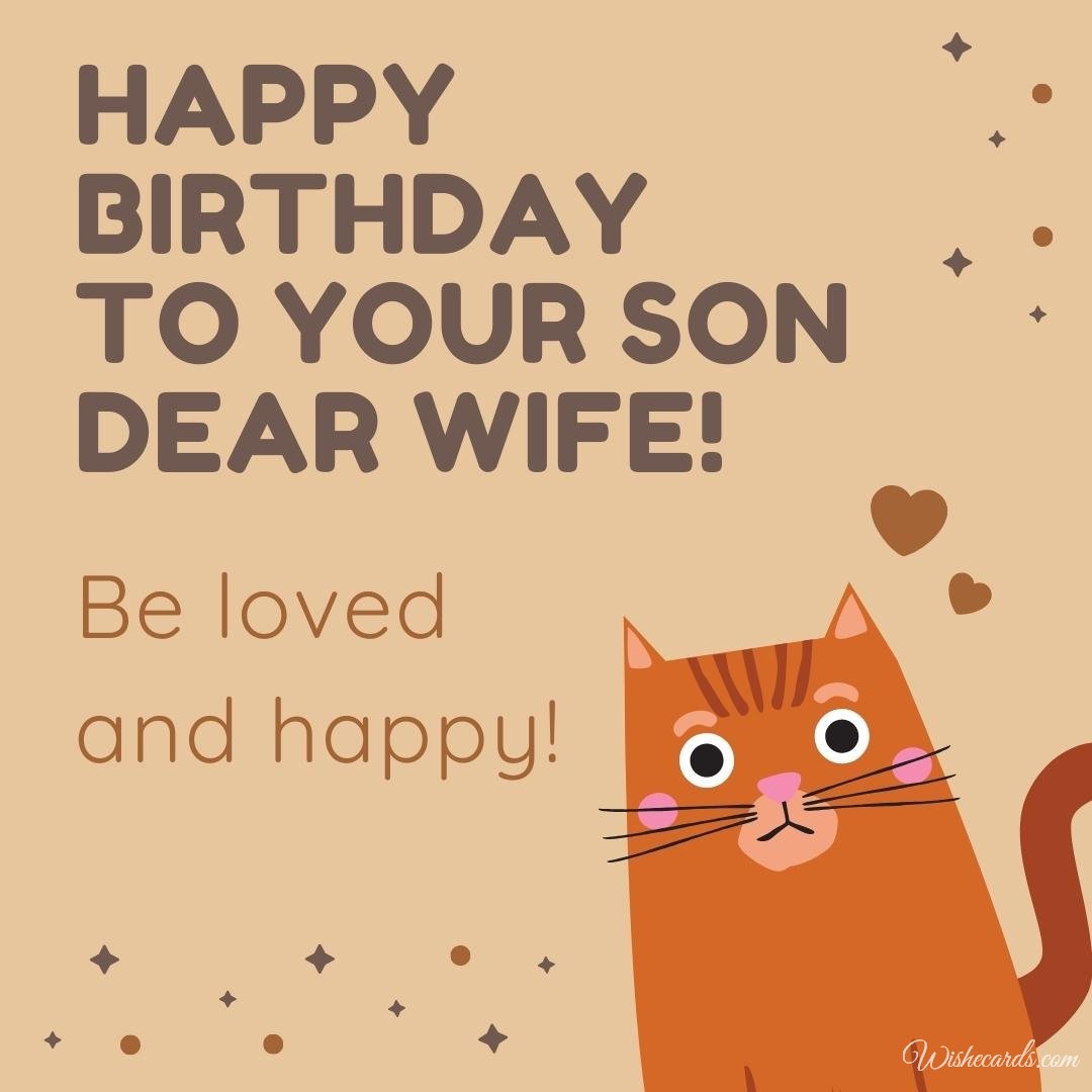 Happy Son's Birthday Cards For Wife With Best Wishes From Husband