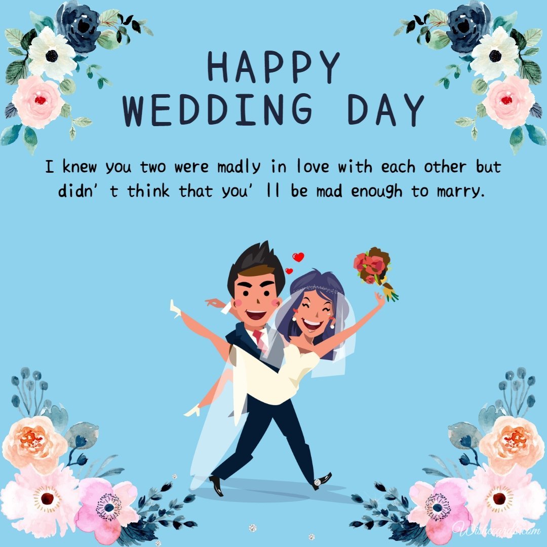 Funny Wedding Ecard For Bride With Text