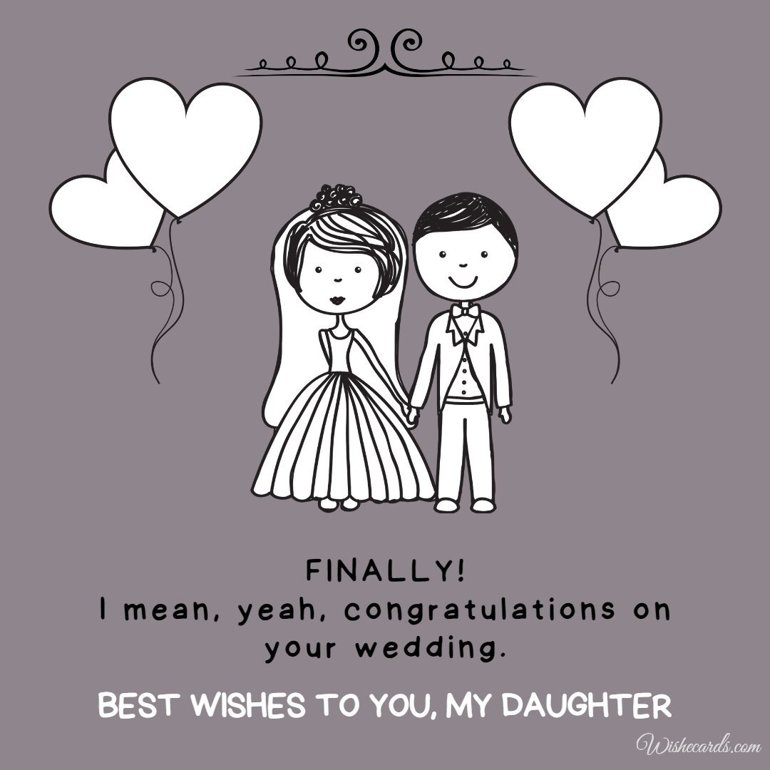 Funny Wedding Ecard For Daughter With Text