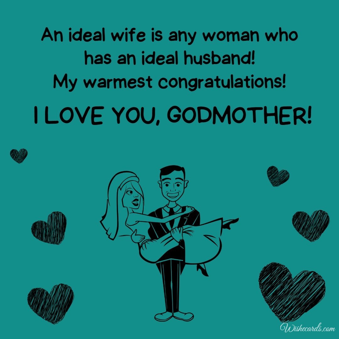 Funny Wedding Ecard For Godmother With Text