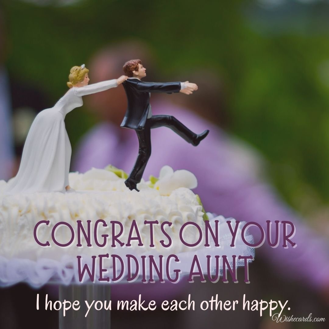Funny Wedding Image For Aunt With Text