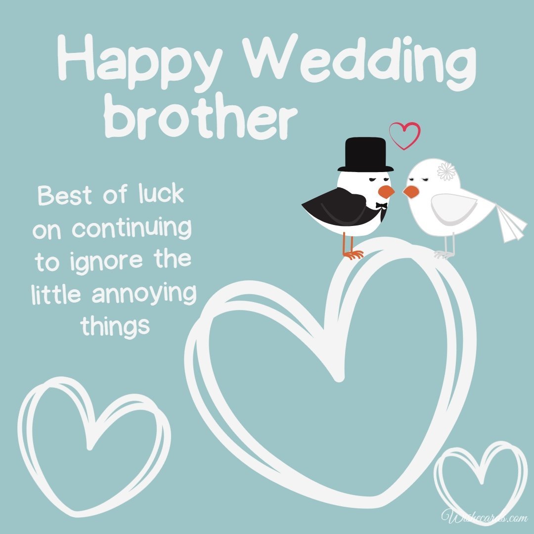 Funny Wedding Image For Brother With Text