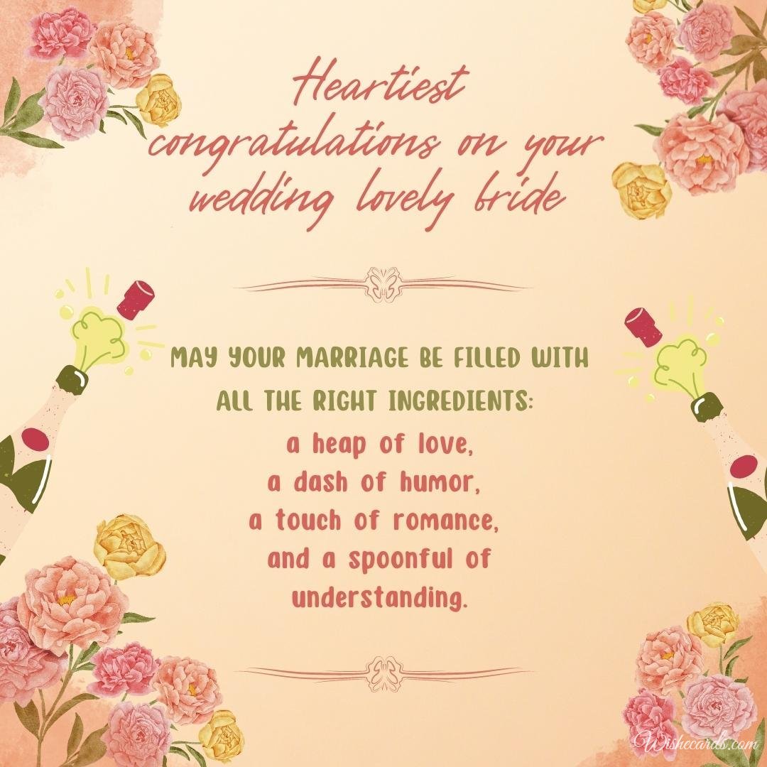 Funny Wedding Wishes Card For Bride