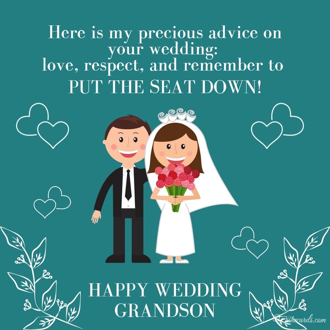 Funny Wedding Wishes Card For Grandson