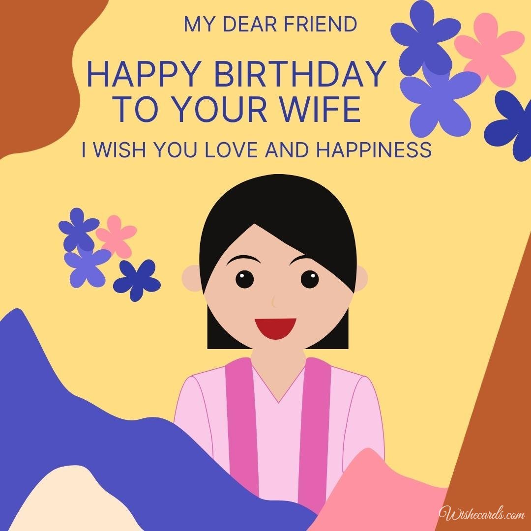 Funny Wife Birthday Card For Friend