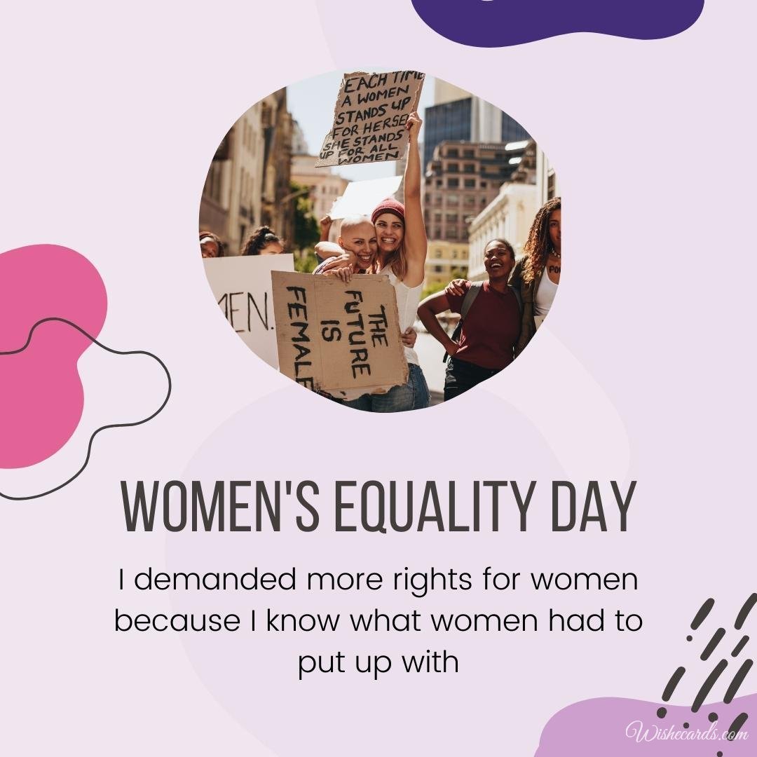 Funny Women`s Equality Day Ecard With Text