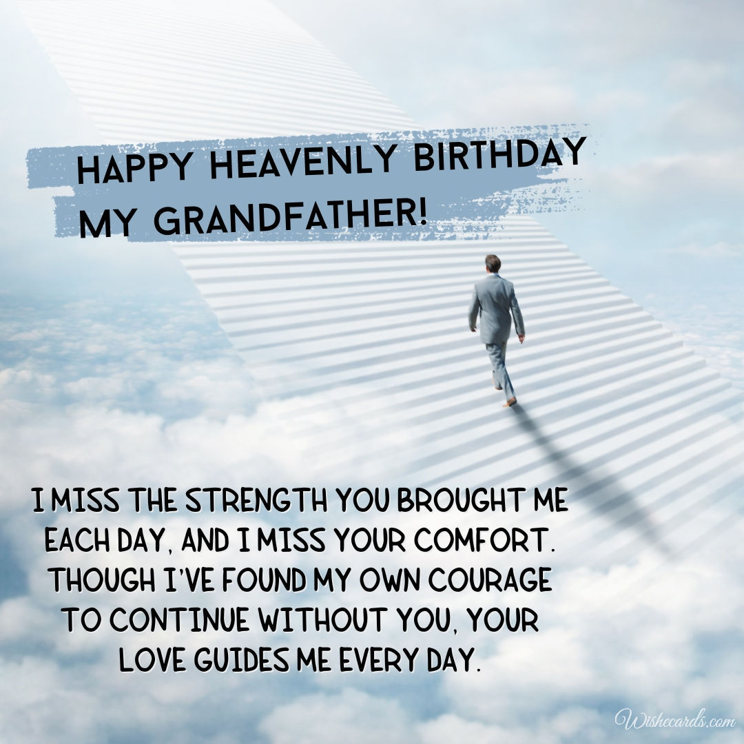 Grandfather Heavenly Happy Birthday in Heaven