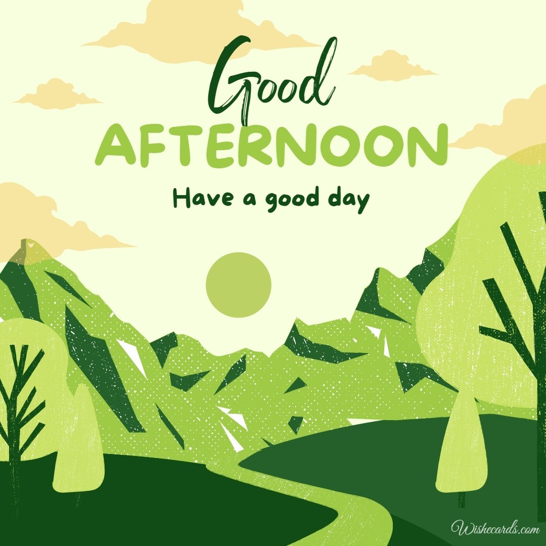 Green Good Afternoon Card