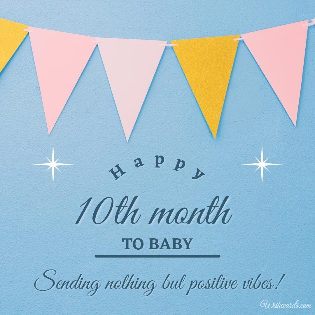 Happy 10th Month Birthday Card