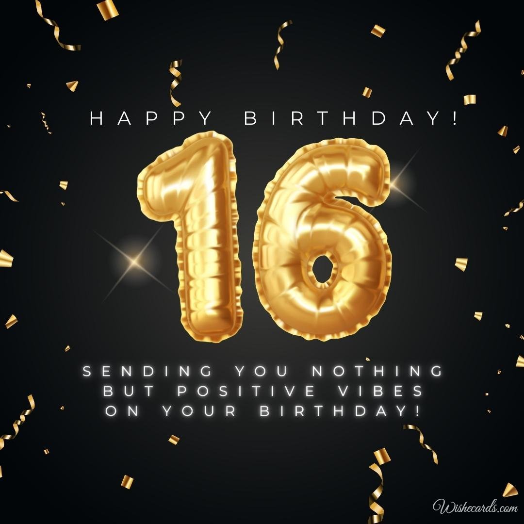 Happy 16th Birthday Wish Card