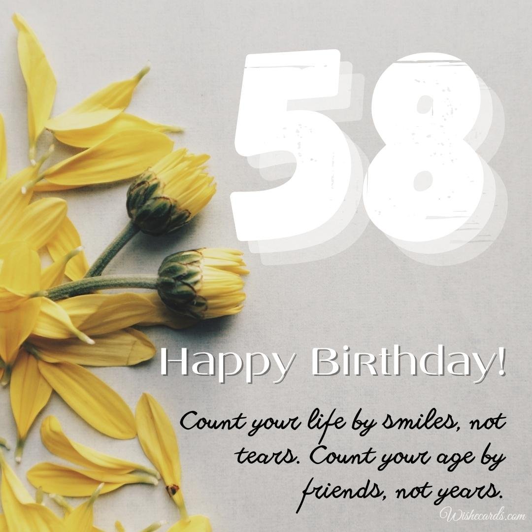 Happy 58th Birthday Wish Ecard