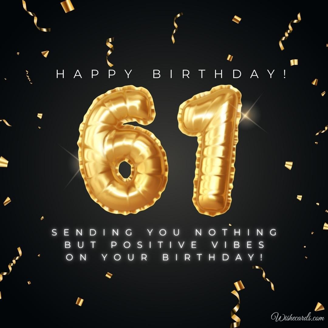 Happy 61st Birthday Card