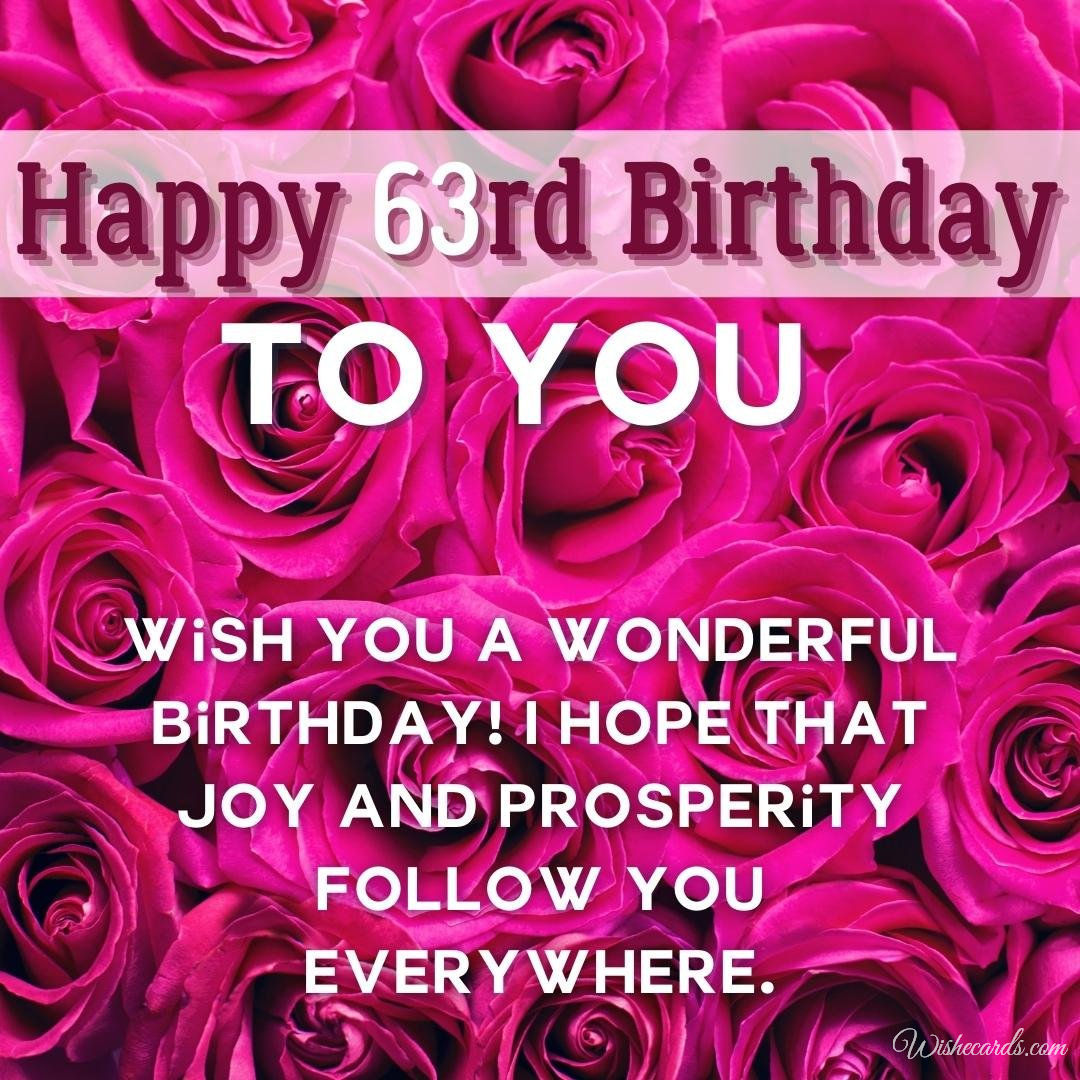 Happy 63rd Birthday Wish Ecard