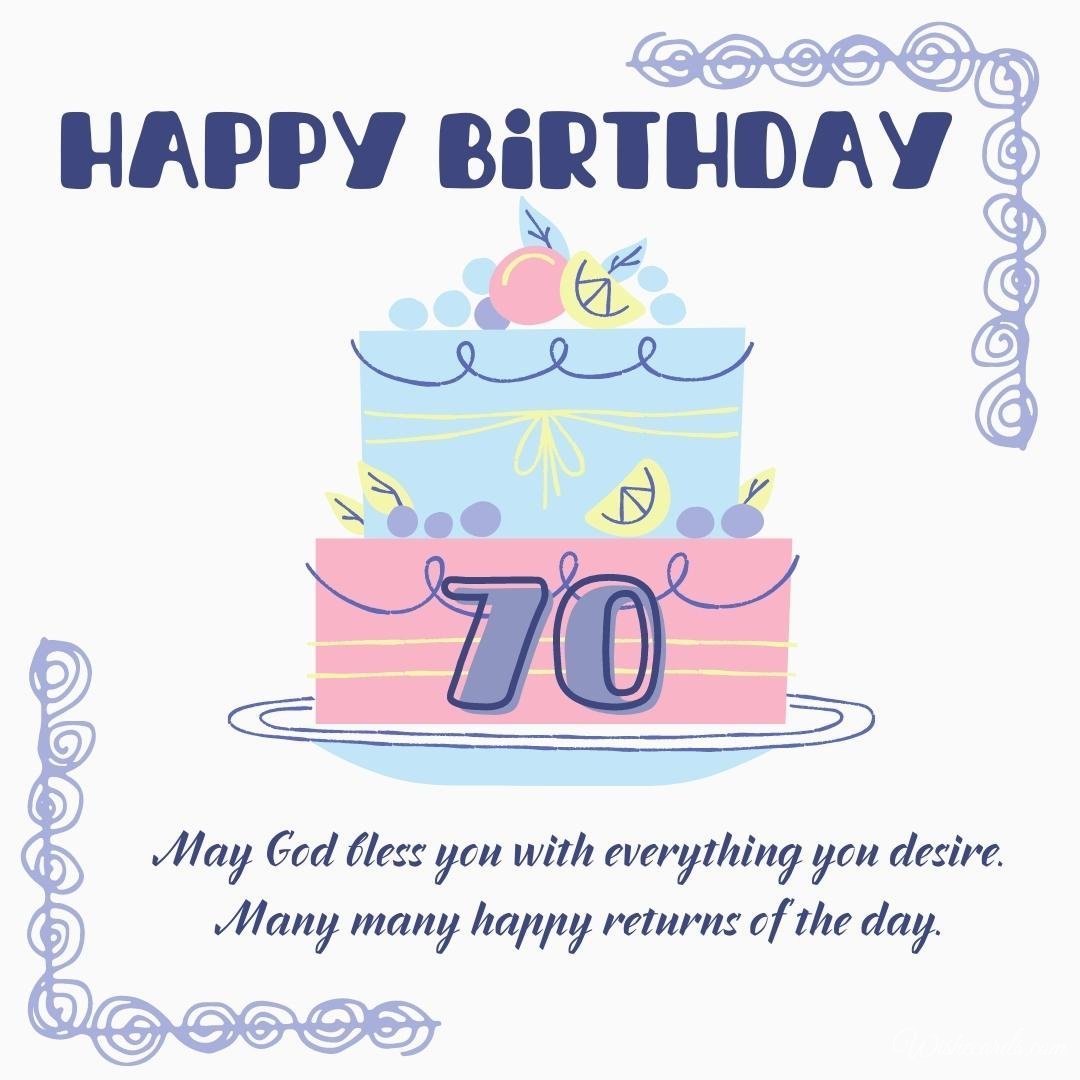 Happy 70th Birthday Wish Card