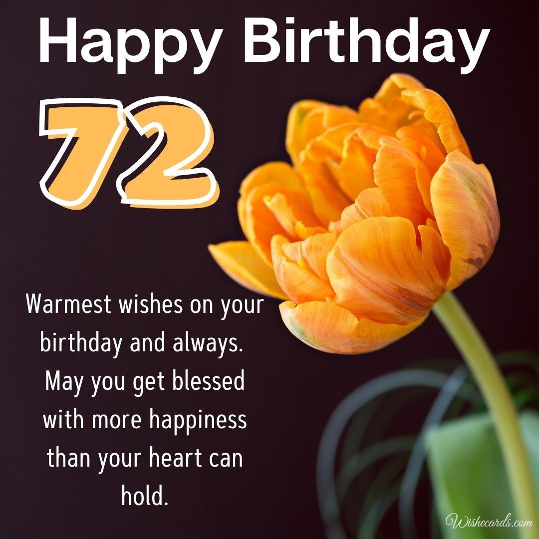 Happy 72nd Birthday Wish Ecard