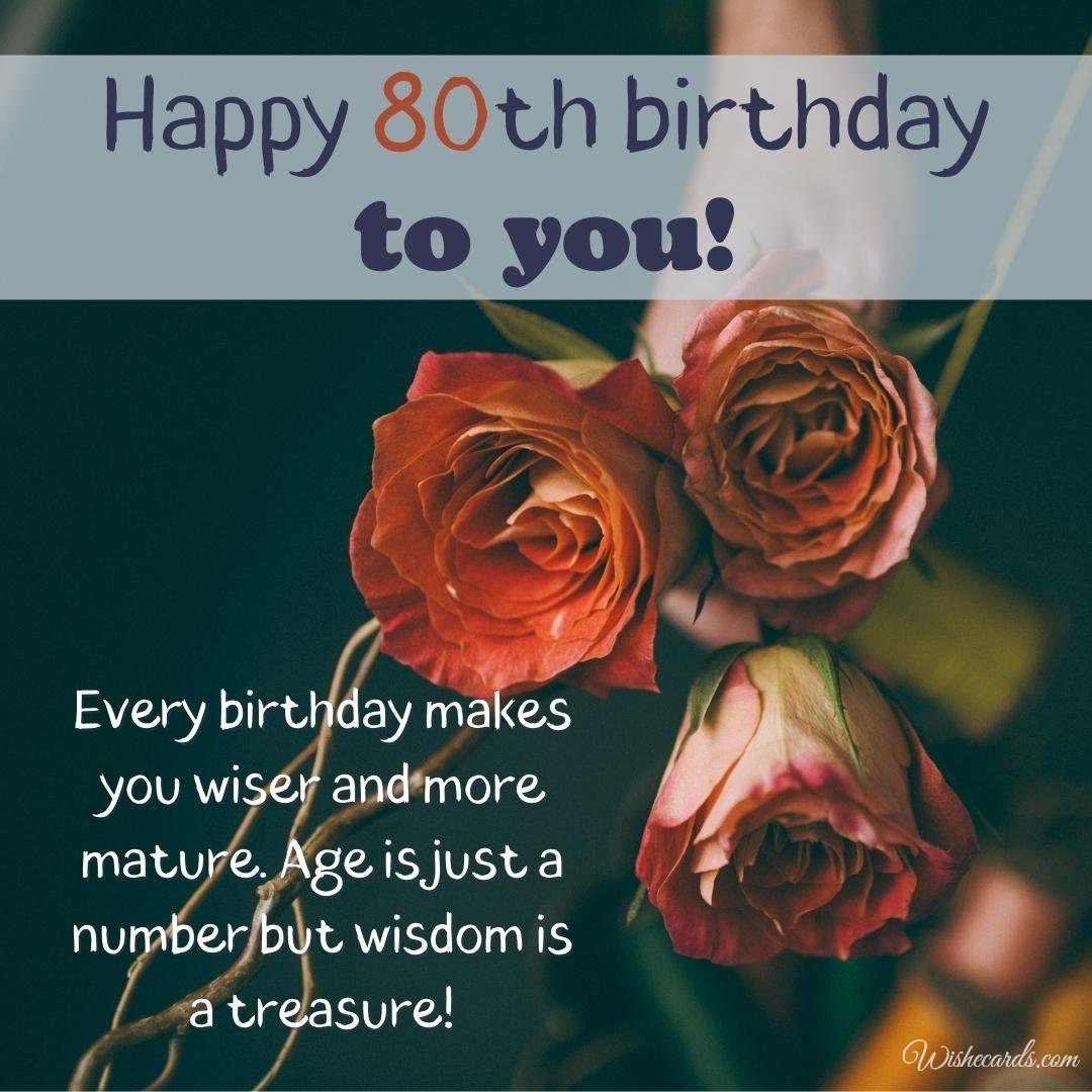 Happy 80th Birthday Wish Card