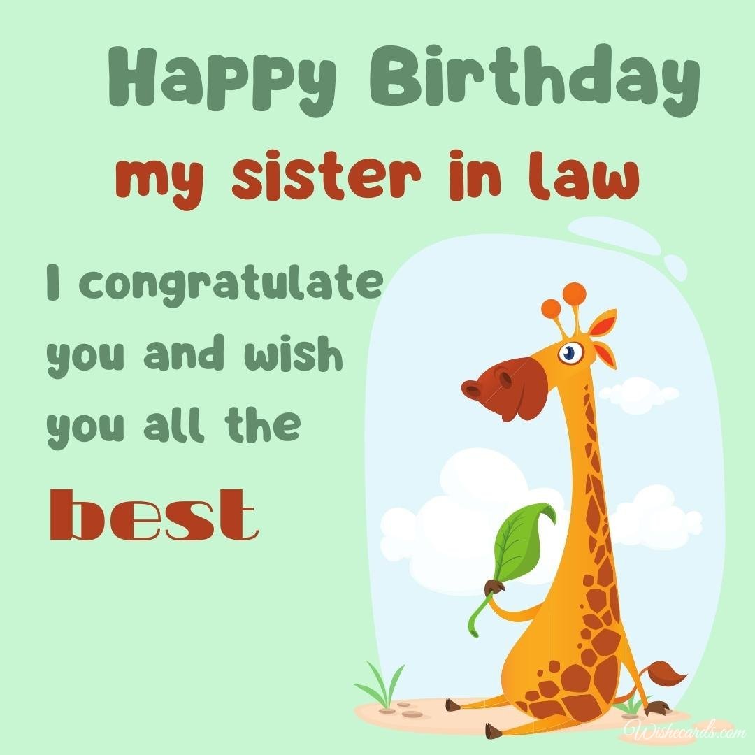 Happy Bday Ecard for Sister in Law
