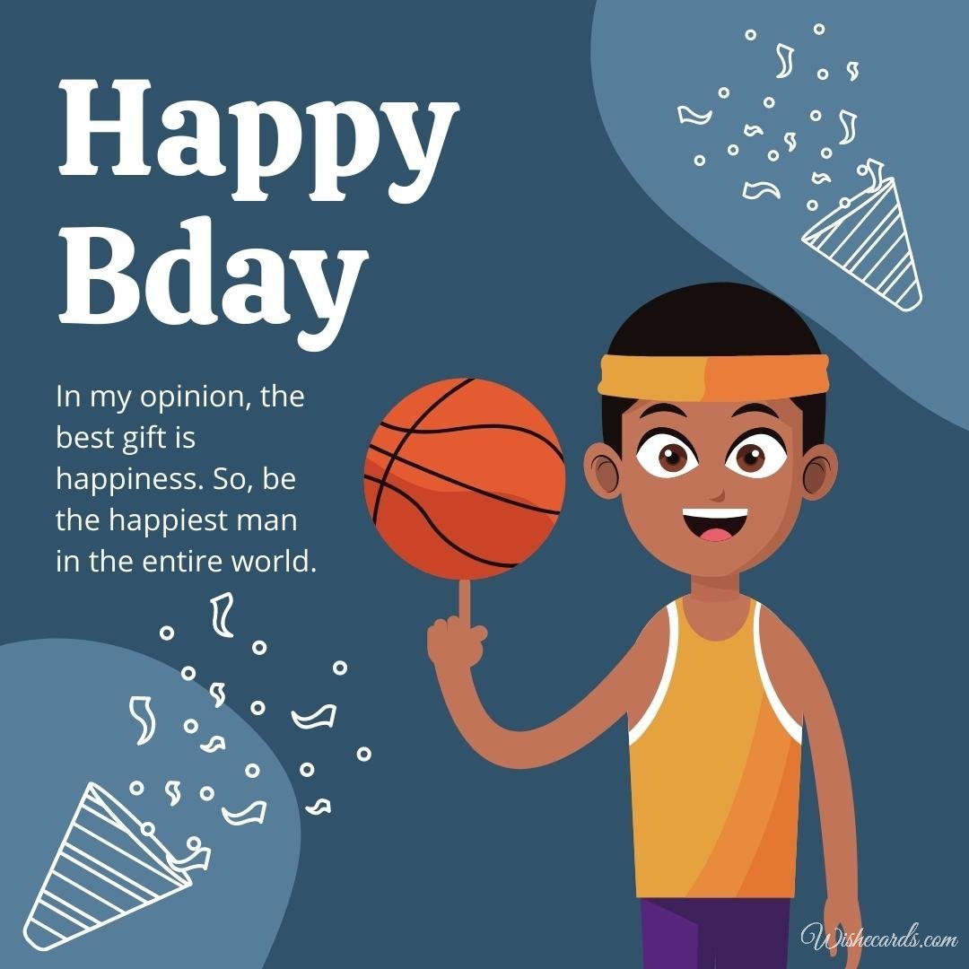 Happy Bday Ecard to Basketball Player