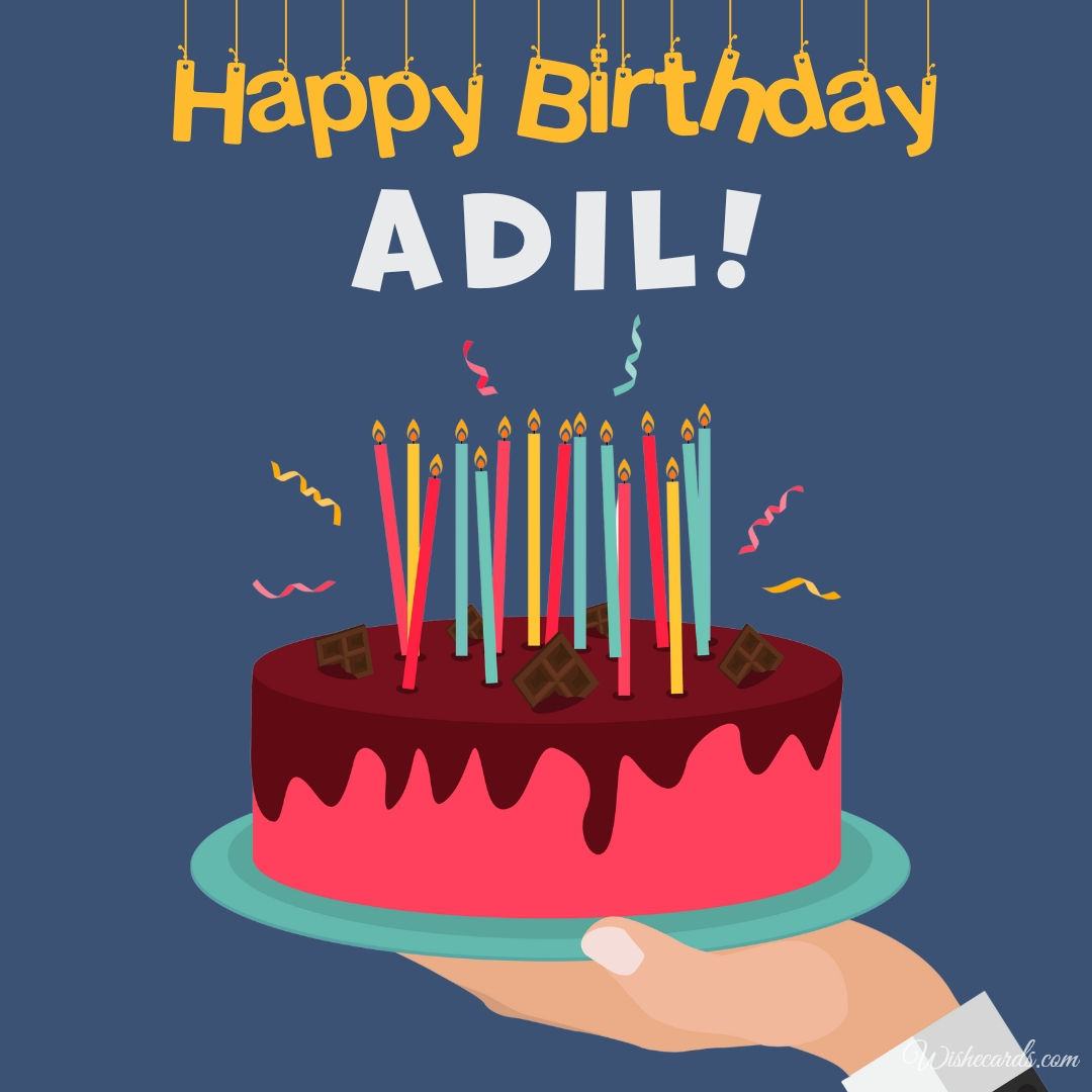 Happy Birthday Adil Cake Image