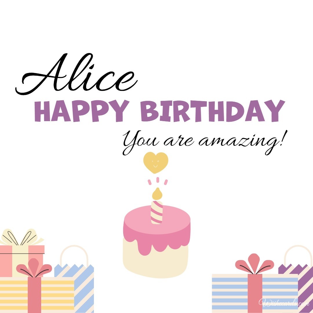 Happy Birthday Alice Cake Image