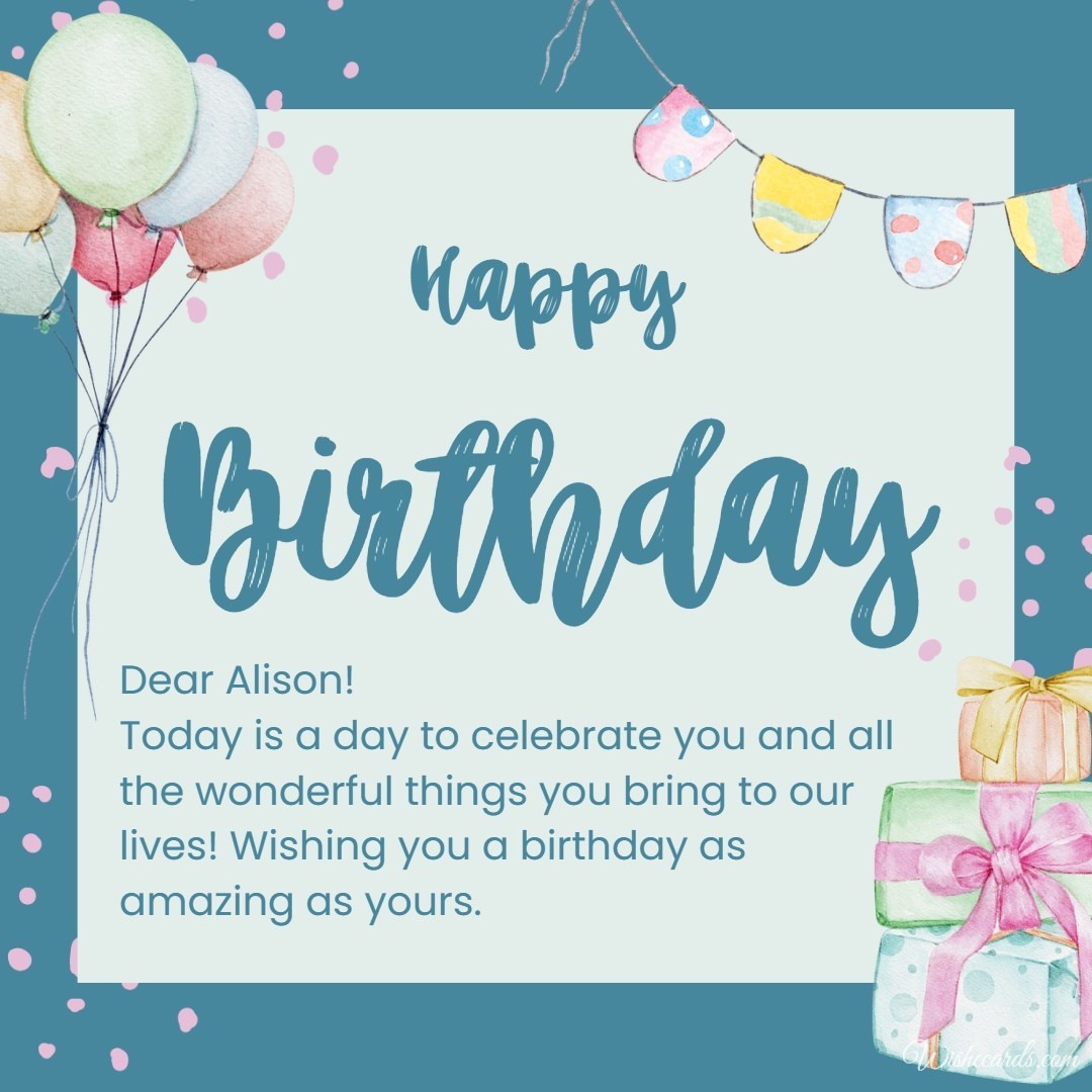 Happy Birthday Alison Image