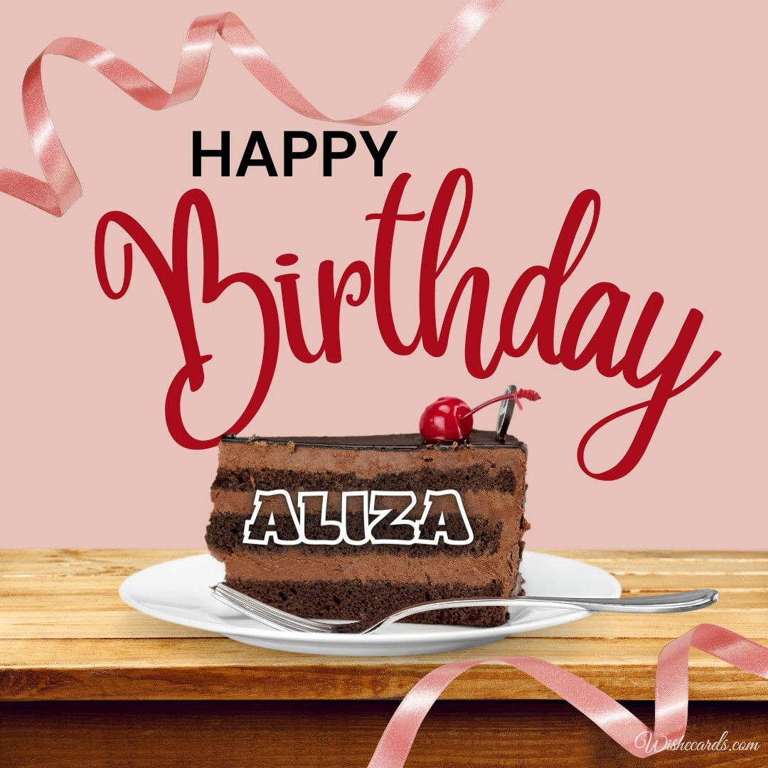 Happy Birthday Aliza Cake Image