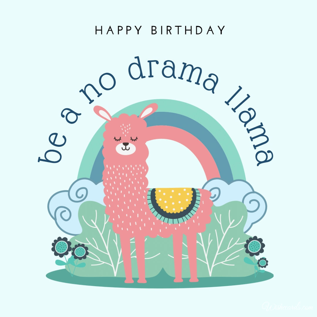 Happy Birthday Alpaca Image