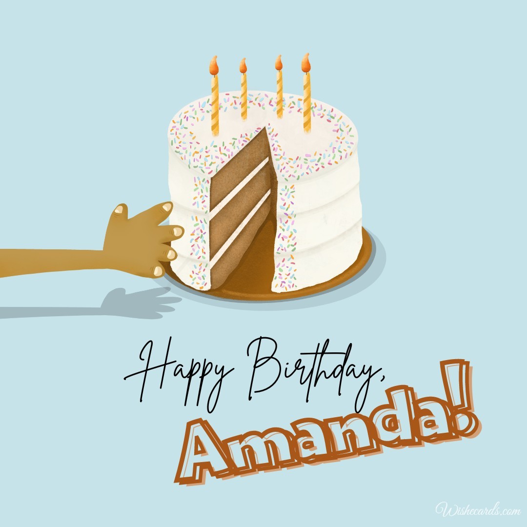 Happy Birthday Amanda Cake Image