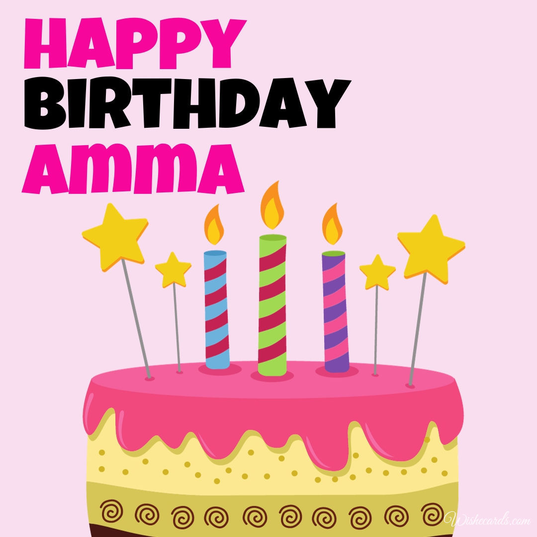 Happy Birthday Amma Cake Image